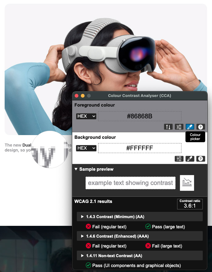 Accessibility testing video preview